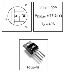 IRFZ44NPBF (IR) Мощный полевой транзистор