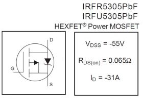 Мощный полевой транзистор IRFR5305TRPBF (IR) (D-pak)
